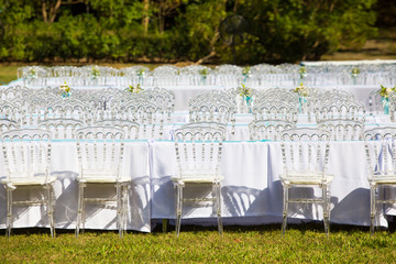 banqueting tables at wedding