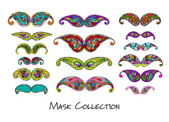 Carnival mask collection, sketch for your design