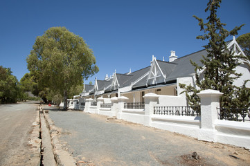 Matjiesfontein in the Central Karoo region of the Western cape South Africa. Terraced cottages in...