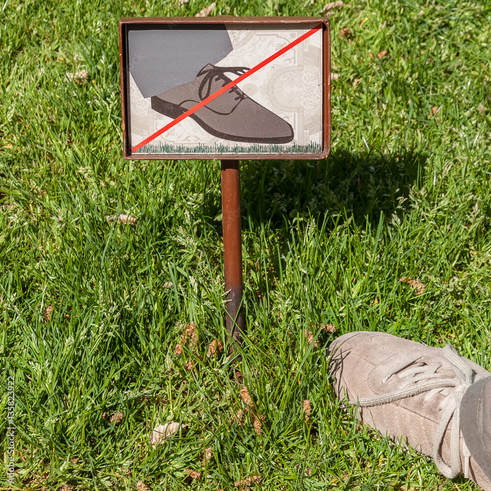 Wall mural keep off the grass