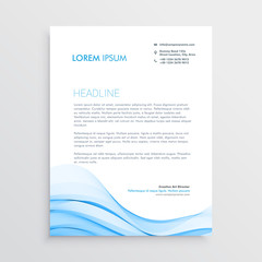 blue letterhead design in wave style