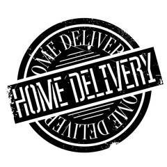 Home Delivery rubber stamp. Grunge design with dust scratches. Effects can be easily removed for a clean, crisp look. Color is easily changed.