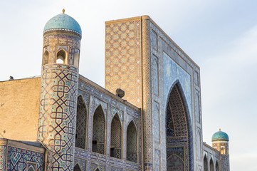 Tilya-Kori Madrasah on Registan square in Samarkand, Uzbekistan