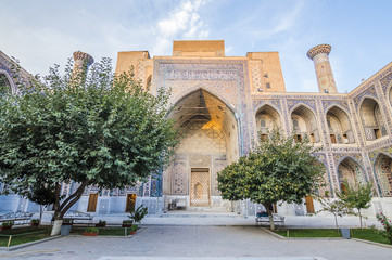 Ulugh Beg Madrasah on Registan square in Samarkand, Uzbekistan