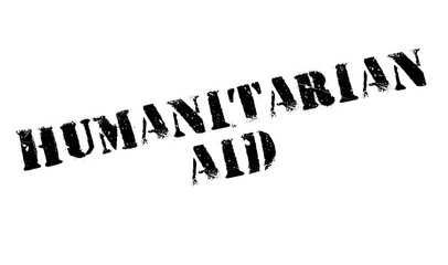 Humanitarian Aid rubber stamp. Grunge design with dust scratches. Effects can be easily removed for a clean, crisp look. Color is easily changed.
