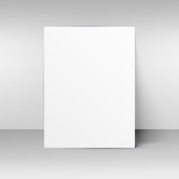 blank paper mockup placed on wall