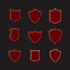 set of red badges label designs
