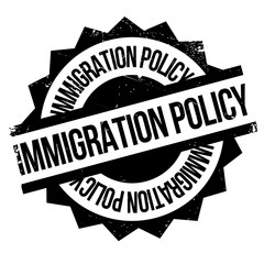 Immigration Policy rubber stamp. Grunge design with dust scratches. Effects can be easily removed for a clean, crisp look. Color is easily changed.