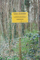 Warning Sign on a forest