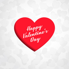 red heart design in paper cut style