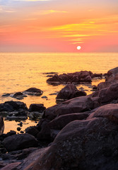 calm sunrise over the sea shore