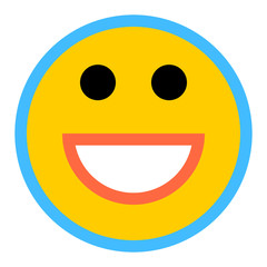 Happy Smiley Smiling Face Flat Style