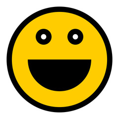 Happy Smiley Smiling Face Flat Style