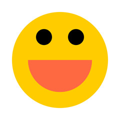 Happy Smiley Smiling Face Flat Style