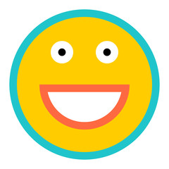 Happy Smiley Smiling Face Flat Style