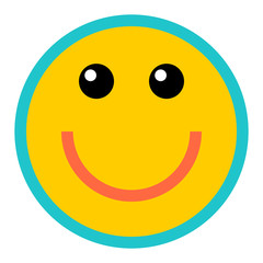 Happy Smiley Smiling Face Flat Style