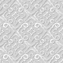 3D paper art pattern curve spiral cross chain flower