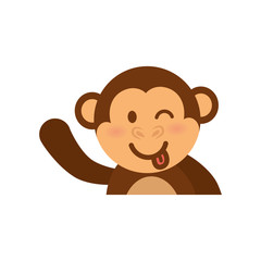 Cute monkey cartoon icon vector  illustration  graphic design