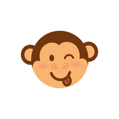 Cute monkey cartoon icon vector  illustration  graphic design