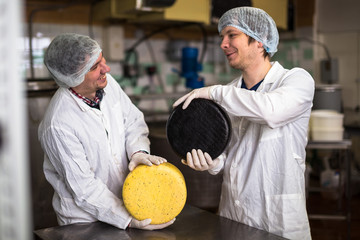 cheese at the dairy, cheese with two working heads