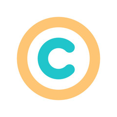 Sign Copyright Symbol Flat Icon