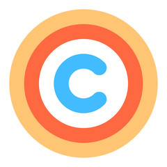 Flat Icon Copyright Symbol or Sign