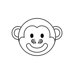 Naklejka premium Cute monkey cartoon icon vector illustration graphic design
