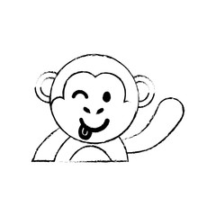 Cute monkey cartoon icon vector  illustration  graphic design