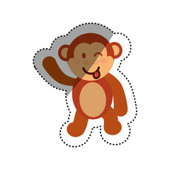 Cute monkey cartoon icon vector  illustration  graphic design