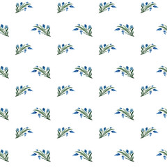 Watercolor seamless floral pattern on a white background