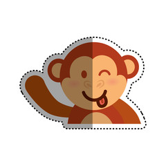 Cute monkey cartoon icon vector  illustration  graphic design