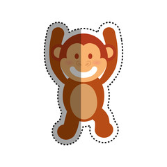 Cute monkey cartoon icon vector  illustration  graphic design