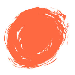 Red Brush Stroke Circle Shape