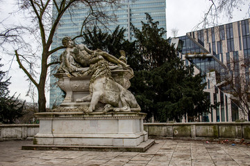 Duesseldorf, Germany Skulptur im Hofgarten Königsallee, Kö