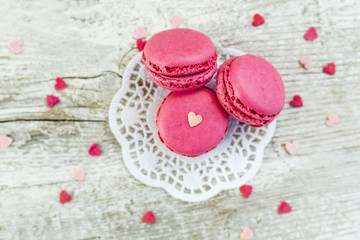 French macaroons delicious cookies for Valentine's Day
