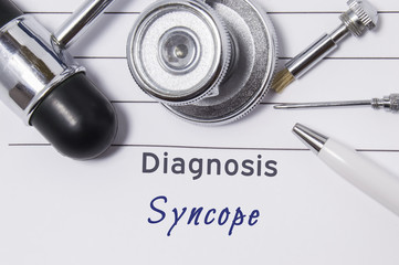 Diagnosis of Syncope. Medical doctor's statement with diagnosis Syncope is on neurologist...