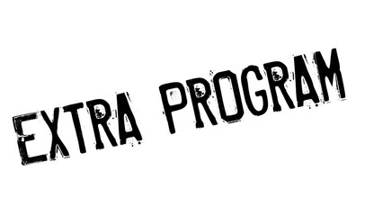 Extra Program rubber stamp. Grunge design with dust scratches. Effects can be easily removed for a clean, crisp look. Color is easily changed.
