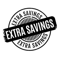 Extra Savings rubber stamp. Grunge design with dust scratches. Effects can be easily removed for a clean, crisp look. Color is easily changed.