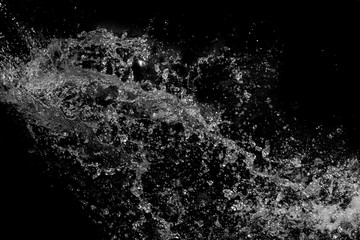 Water Splash On Black Background