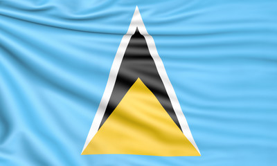 Flag of Saint Lucia, 3d illustration with fabric texture