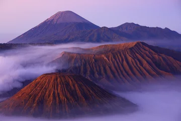 Fotobehang Mount Bromo -  an active volcano and part of the Tengger massif, in East Java, Indonesia during sunrise   © robnaw