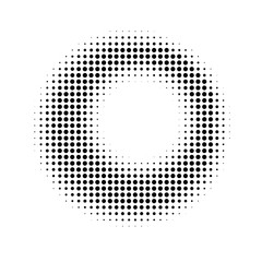 abstract halftone circle background. black design element