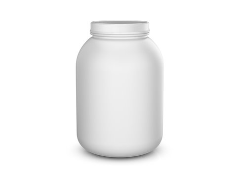 Empty Protein Powder Container Stock Photo 147895640