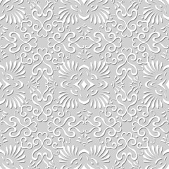 3D paper art pattern spiral curve fan cross