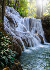 Beautiful waterfall in deep forest, Thailand.