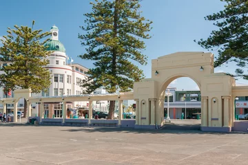 Wall murals New Zealand The art deco New Napier Arch and Dome in Napier city Hawkes Bay New Zealand