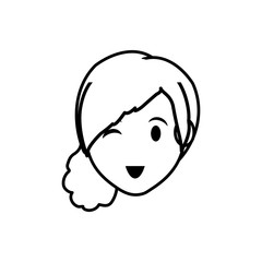 woman face cartoon icon vector illustration graphic design