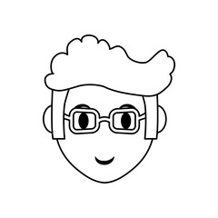 Fototapeta premium Man face cartoon icon vector illustration graphic design
