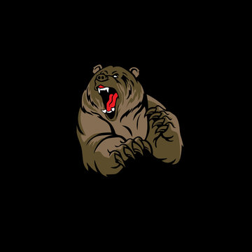 Grizzly Bear Mascot Body With Paws And Claws