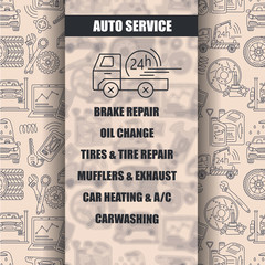 Vector card with symbols of car service